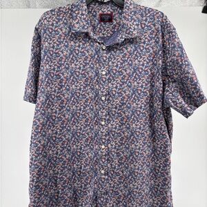UNTUCKit Blue and Pink Floral Casual Shirt 2XLT